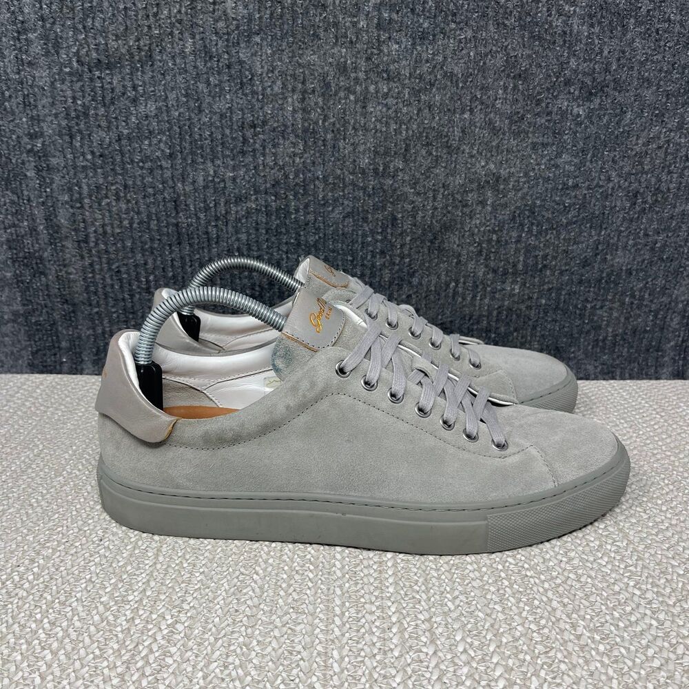 Good Man Brand Grey Suede Low Top Sneakers Shoes Mens Size 10 US Italy